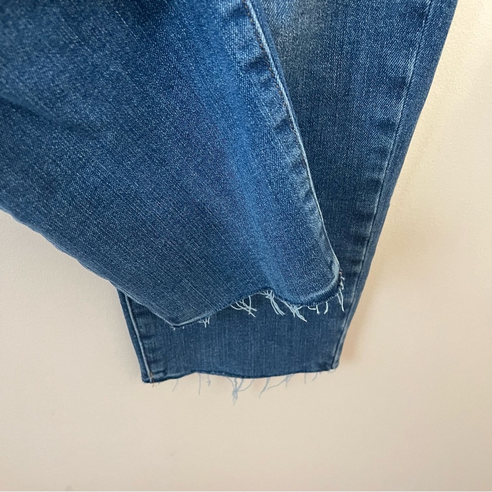 Express Mid Rise Medium Wash FlexX Cropped Skinny Jeans Size Large 12 14 16 - Picture 6 of 9
